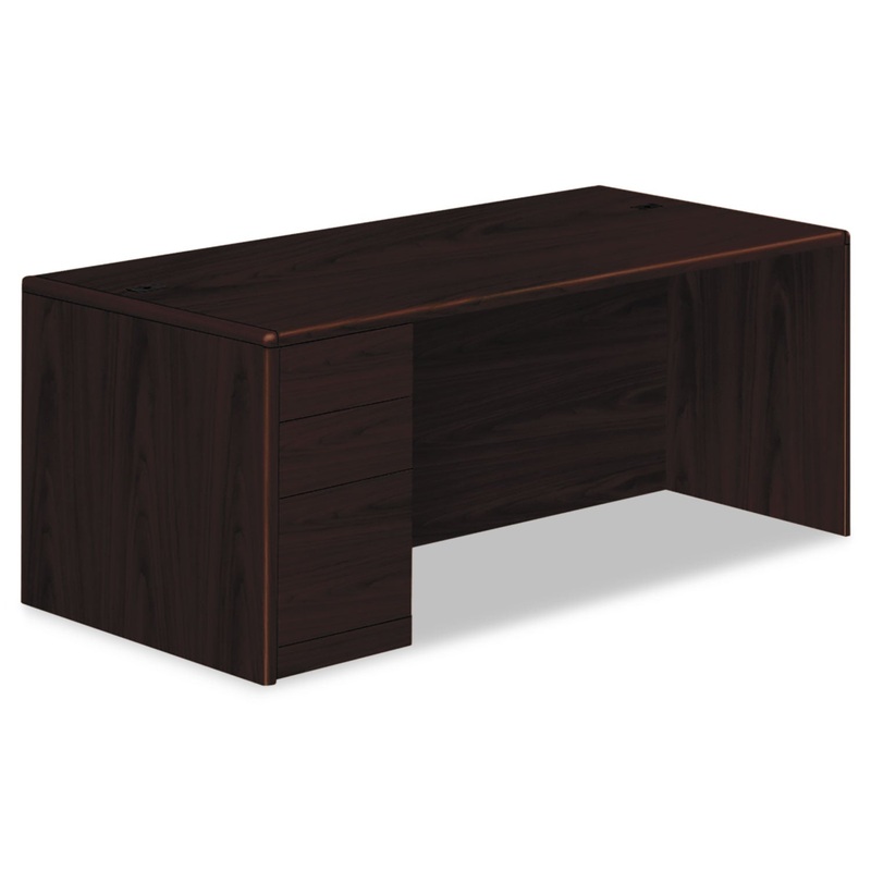 10700 SERIES SINGLE PEDESTAL DESK, FULL LEFT PEDESTAL, 72W X 36D X 29.5H, MAHOGANY