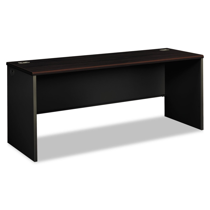 38000 SERIES DESK SHELL, 72W X 24D X 29.5H, MAHOGANY/CHARCOAL