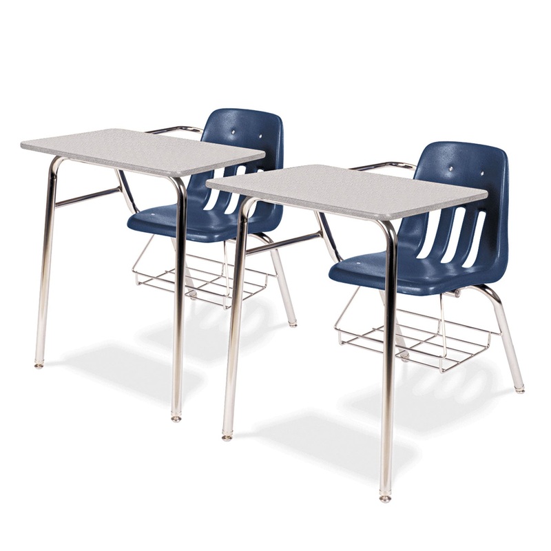 9400 SERIES CHAIR DESK, 21W X 33.5D X 30H, GRAY NEBULA/NAVY, 2/CARTON