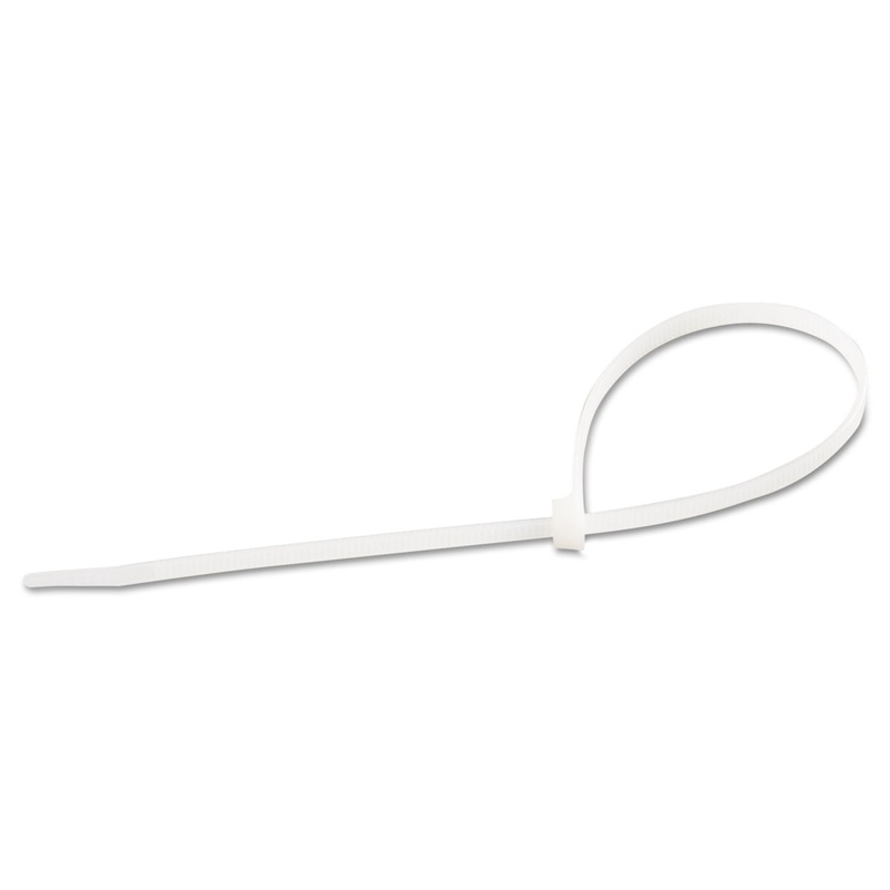 Cable Ties, 11″, 75 Lb, White, 100/pack