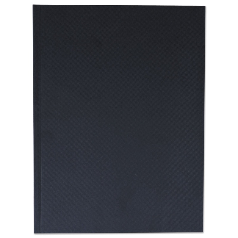 CASEBOUND HARDCOVER NOTEBOOK, WIDE/LEGAL RULE, BLACK COVER, 10.25 X 7.68, 150 SHEETS