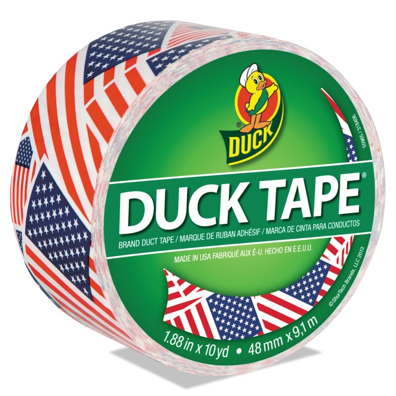 COLORED DUCT TAPE, 3″ CORE, 1.88″ X 10 YDS, RED/WHITE/BLUE US FLAG