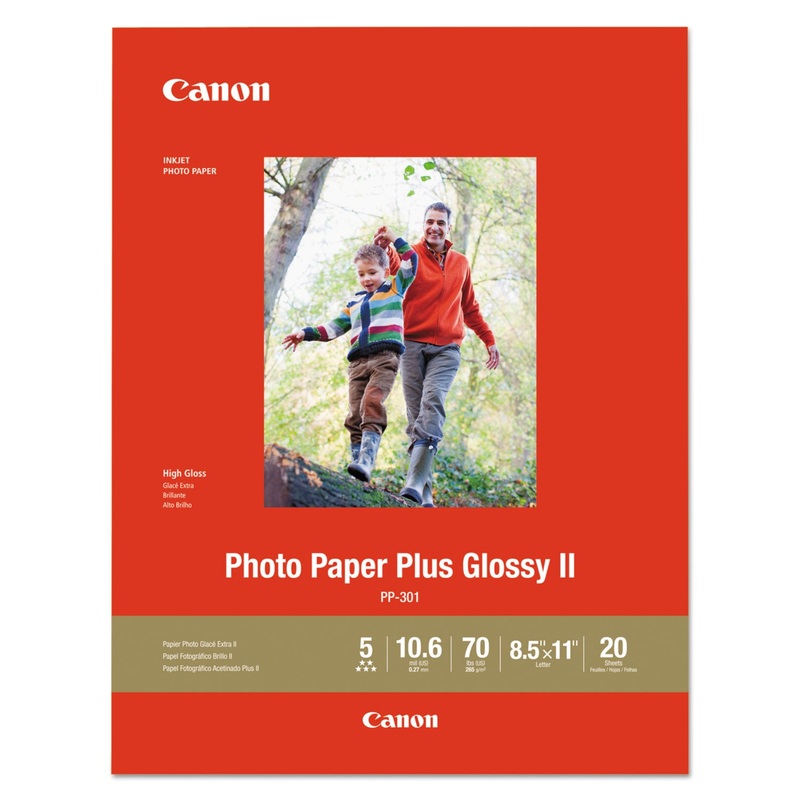 PHOTO PAPER PLUS GLOSSY II, 8.5 X 11, GLOSSY WHITE, 20/PACK