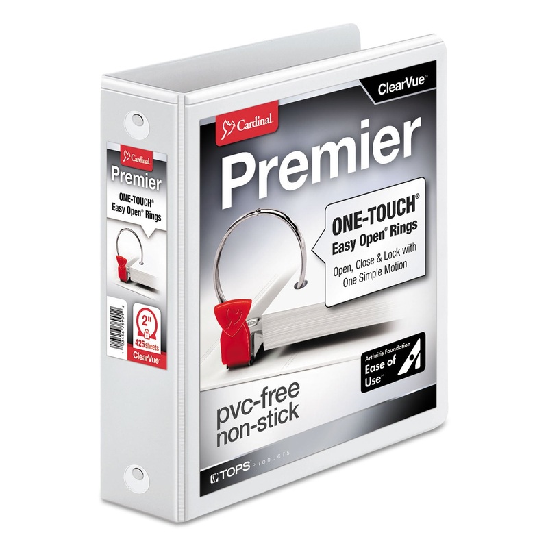 PREMIER EASY OPEN CLEARVUE LOCKING ROUND RING BINDER, 3 RINGS, 2″ CAPACITY, 11 X 8.5, WHITE