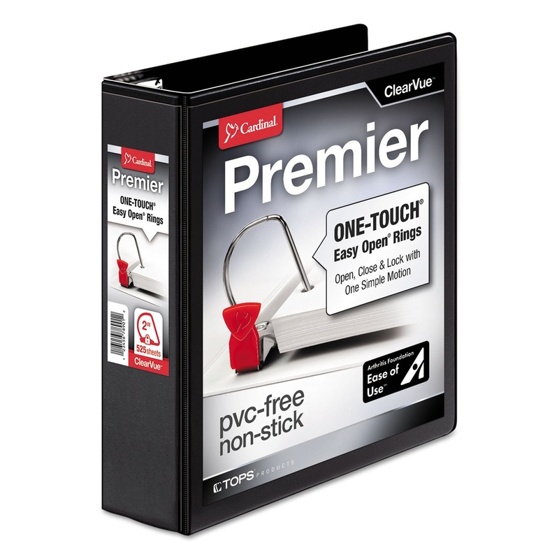 PREMIER EASY OPEN CLEARVUE LOCKING SLANT-D RING BINDER, 3 RINGS, 2″ CAPACITY, 11 X 8.5, BLACK