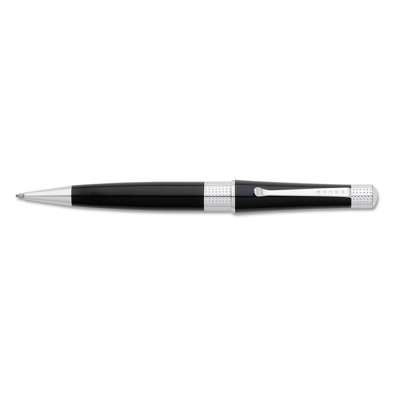 BAILEY RETRACTABLE BALLPOINT PEN, MEDIUM 0.5MM, BLACK INK, BLACK BARREL