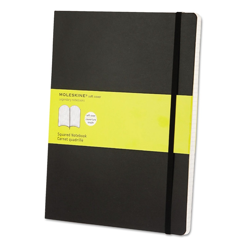 CLASSIC SOFTCOVER NOTEBOOK, 1 SUBJECT, QUADRILLE RULE, BLACK COVER, 10 X 7.5, 192 SHEETS