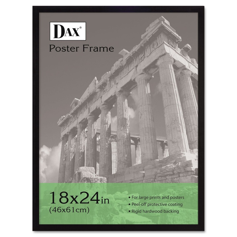 Flat Face Wood Poster Frame, Clear Plastic Window, 18 X 24, Black Border