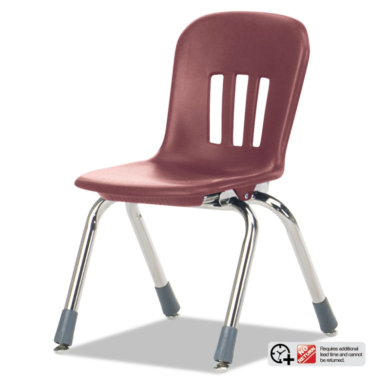 METAPHOR SERIES CLASSROOM CHAIR, 12.5″ SEAT HEIGHT, WINE SEAT/WINE BACK, CHROME BASE, 5/CARTON