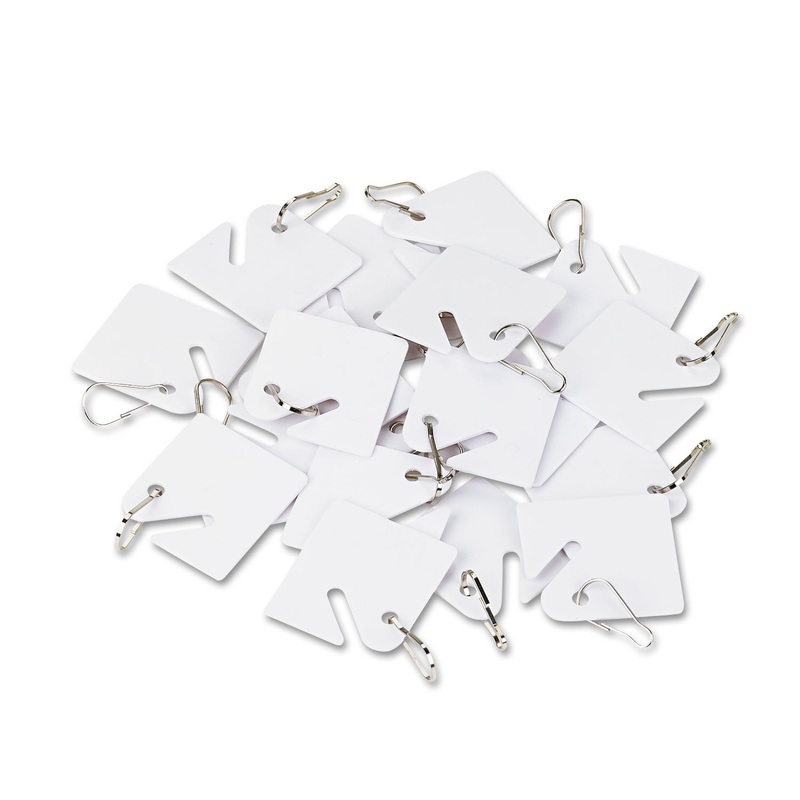 Replacement Slotted Key Cabinet Tags, 1 5/8 X 1 1/2, White, 20/pack