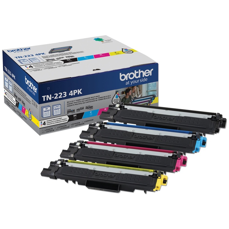 TN2234PK TONER, 1,400/1,300 PAGE-YIELD, BLACK/CYAN/MAGENTA/YELLOW