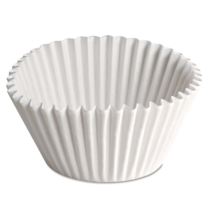 Fluted Bake Cups, 2 1/4 Dia X 1 7/8h, White, 500/pack, 20 Pack/carton