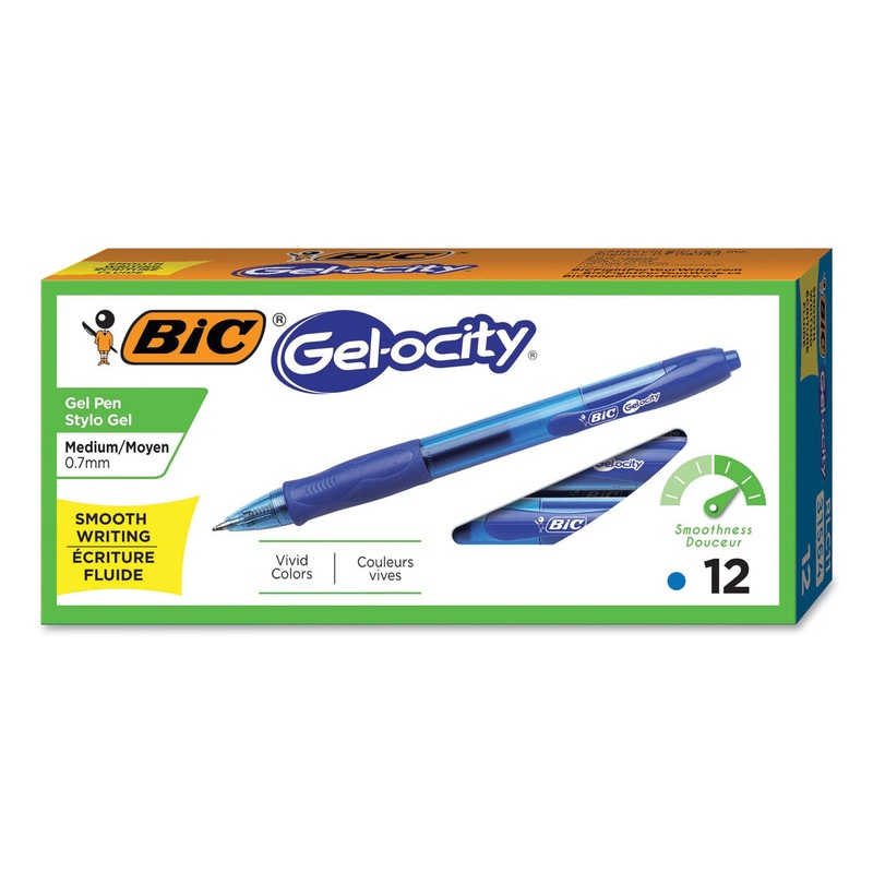 GEL-OCITY RETRACTABLE GEL PEN, 0.7MM, BLUE INK, TRANSLUCENT BLUE BARREL, DOZEN