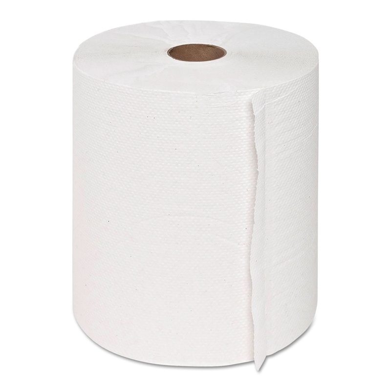 Hardwound Roll Towels, 1-Ply, White, 8″ X 350 Ft, 12 Rolls/carton