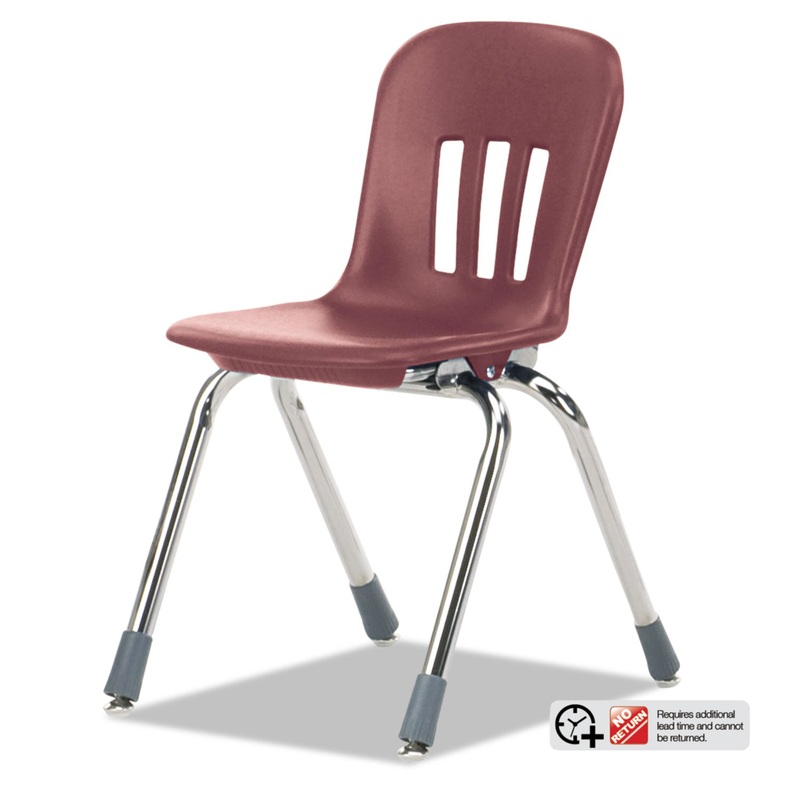 METAPHOR SERIES CLASSROOM CHAIR, 14.5″ SEAT HEIGHT, WINE SEAT/WINE BACK, CHROME BASE, 5/CARTON