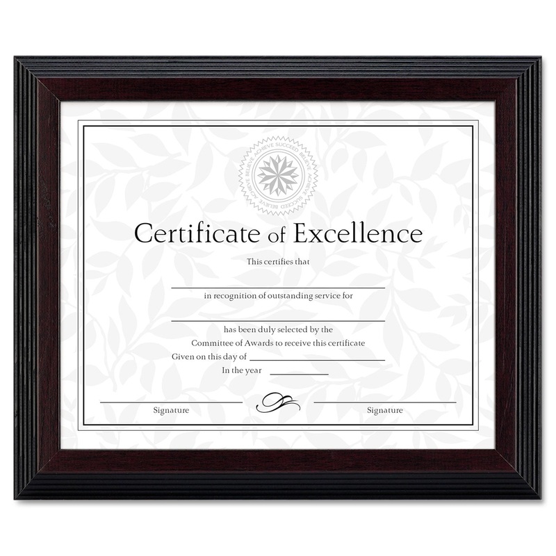 Stepped Award/certificate Frame, 8 X 10, Black W/walnut Trim