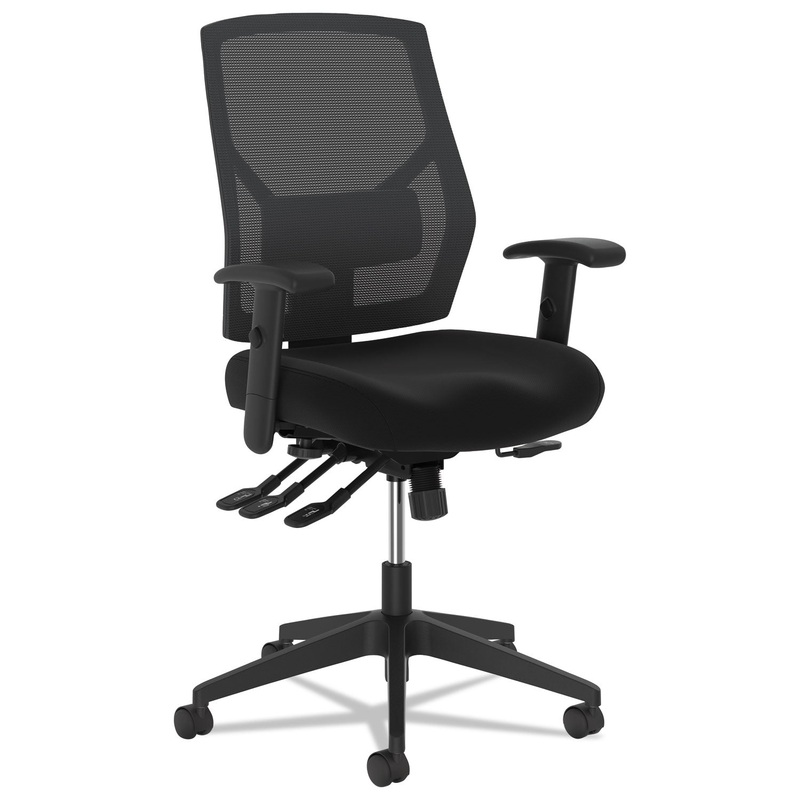 VL582 HIGH-BACK TASK CHAIR, SUPPORTS UP TO 250 LBS., BLACK SEAT/BLACK BACK, BLACK BASE