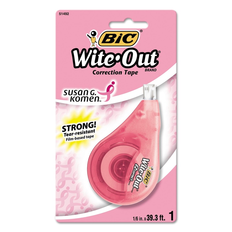 Wite-Out Ez Correct Correction Tape – Supporting Susan G. Komen, 1/6 X 472, Pink