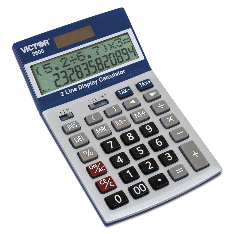 9800 2-Line Easy Check Display Calculator, 12-Digit, Lcd