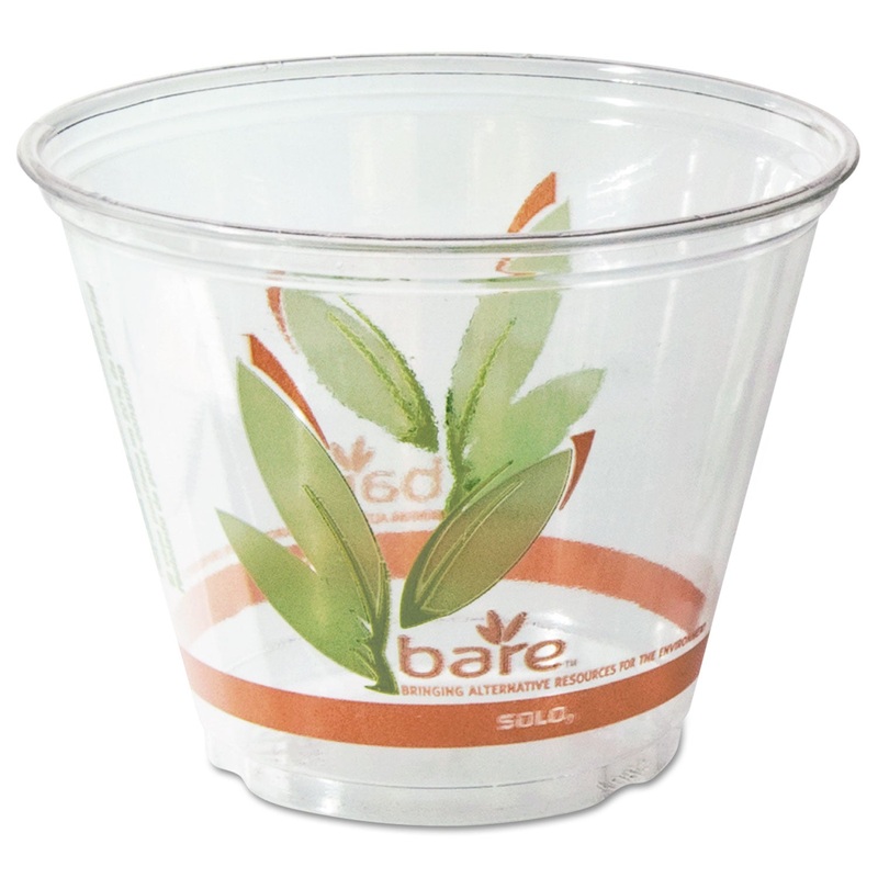 Bare Rpet Cold Cups, Leaf Design, 9 Oz, 1000/carton
