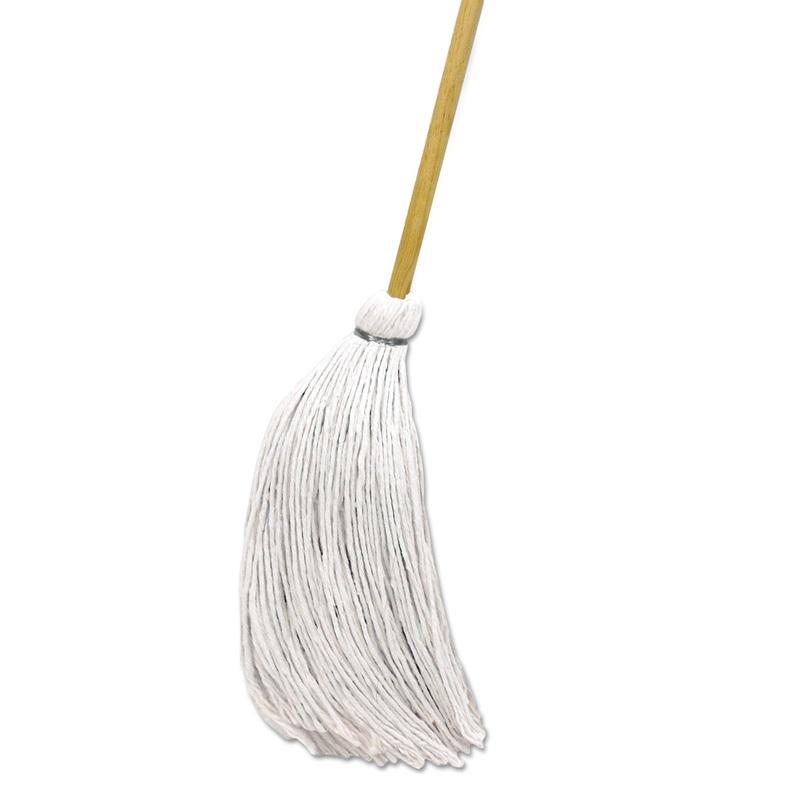 Deck Mop W/wooden Handle, 16 Oz, 57″ Handle, Rayon, 12/carton