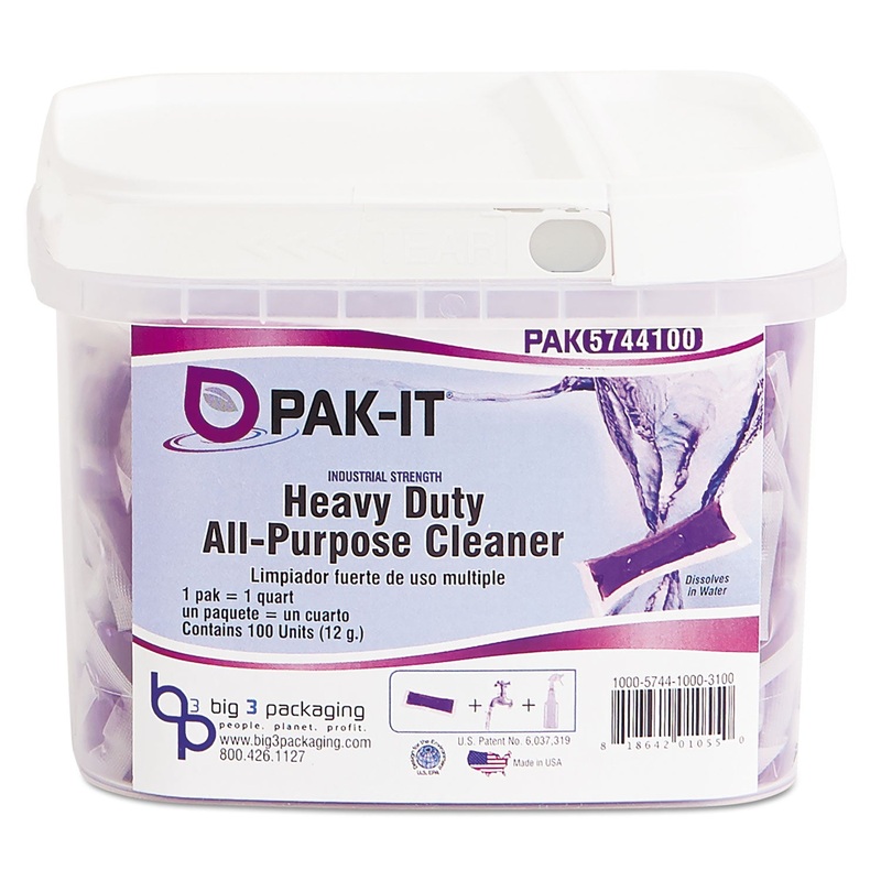 Heavy-Duty All-Purpose Cleaner, Pleasant Scent, 100 Pak-Its/tub, 4 Tubs/ct