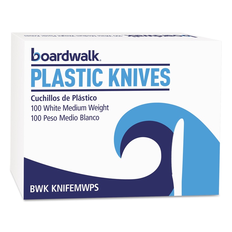 Mediumweight Polystyrene Cutlery, Knife, White, 10 Boxes Of 100/ctn