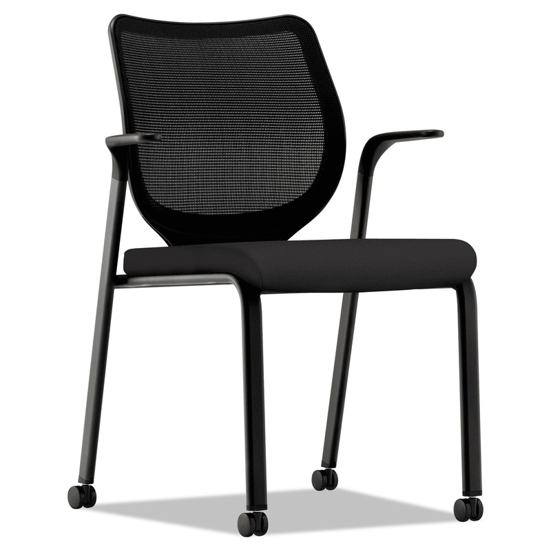 NUCLEUS SERIES MULTIPURPOSE STACKING CHAIR WITH ILIRA-STRETCH M4 BACK, BLACK SEAT/BLACK BACK, BLACK BASE
