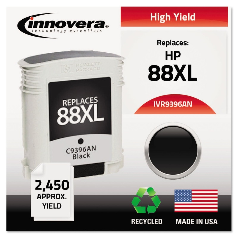REMANUFACTURED C9396AN (88XL) HIGH-YIELD INK, 2450 PAGE-YIELD, BLACK