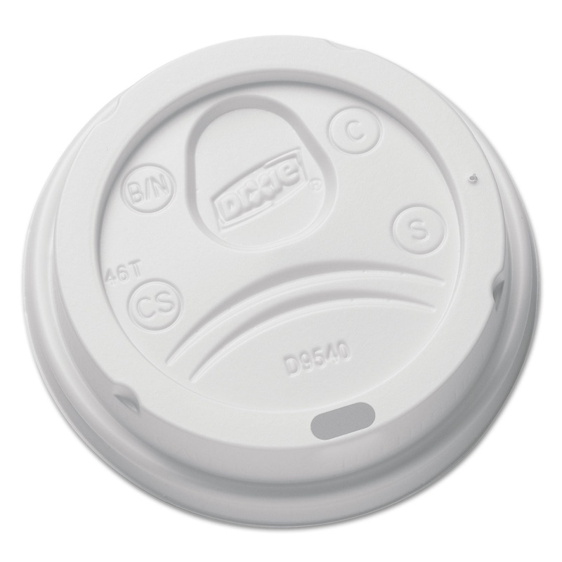 Sip-Through Dome Hot Drink Lids For 10 Oz Cups, White, 100/pack