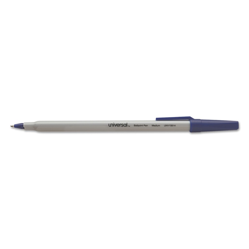 STICK BALLPOINT PEN VALUE PACK, MEDIUM 1MM, BLUE INK, GRAY BARREL, 60/PACK