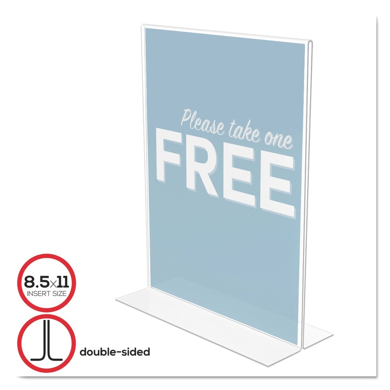 CLASSIC IMAGE DOUBLE-SIDED SIGN HOLDER, 8 1/2 X 11 INSERT, CLEAR