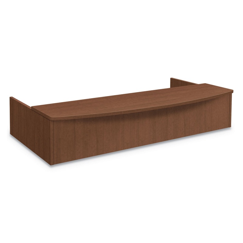 FOUNDATION RECEPTION STATION WITH BOW FRONT, 72W X 36D X 14.25H, SHAKER CHERRY