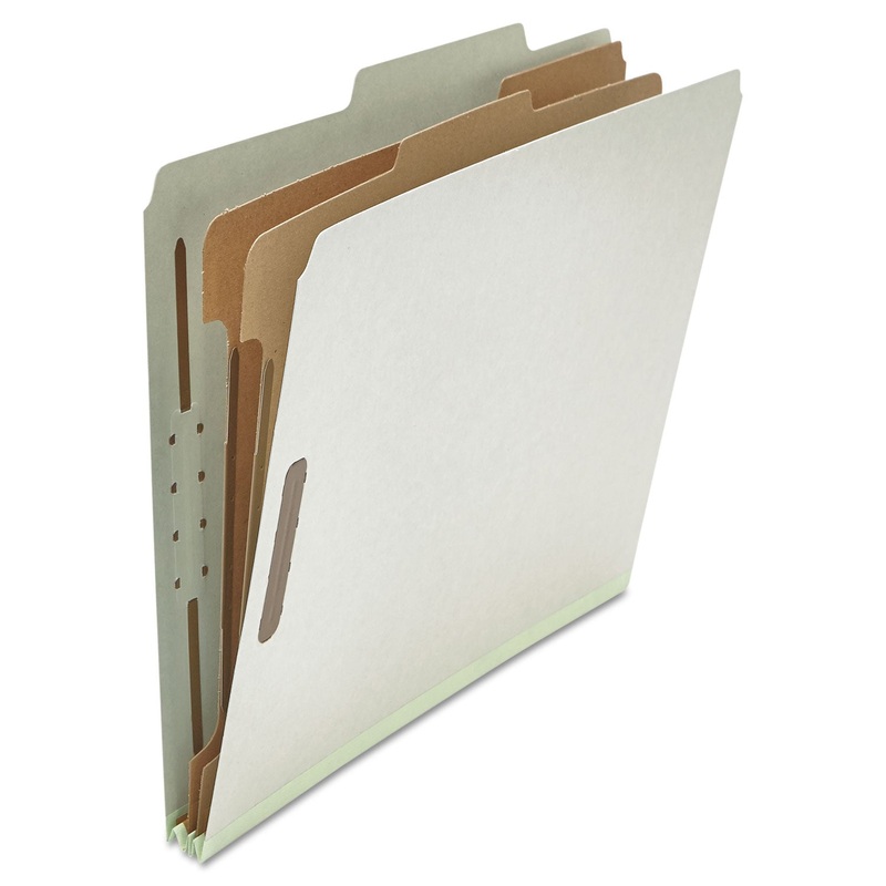 FOUR-, SIX- AND EIGHT-SECTION CLASSIFICATION FOLDERS, 2 DIVIDERS, LETTER SIZE, GRAY, 10/BOX