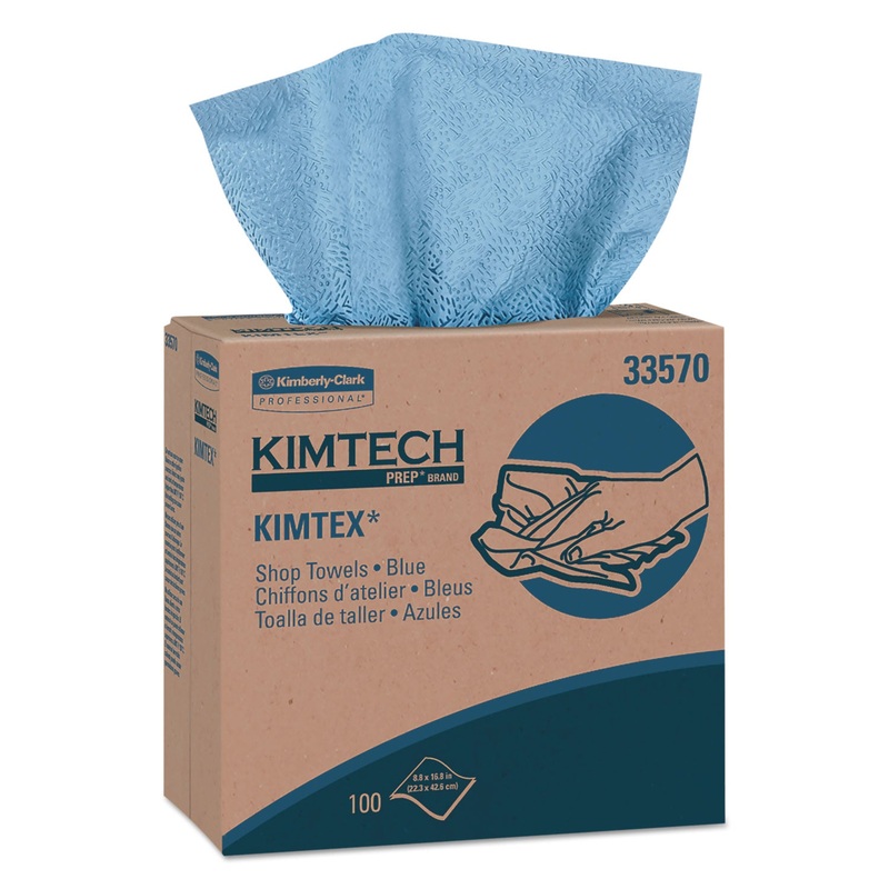 Kimtex Wipers, Pop-Up Box, 8 4/5 X 16 4/5, Blue, 100/box, 5/carton