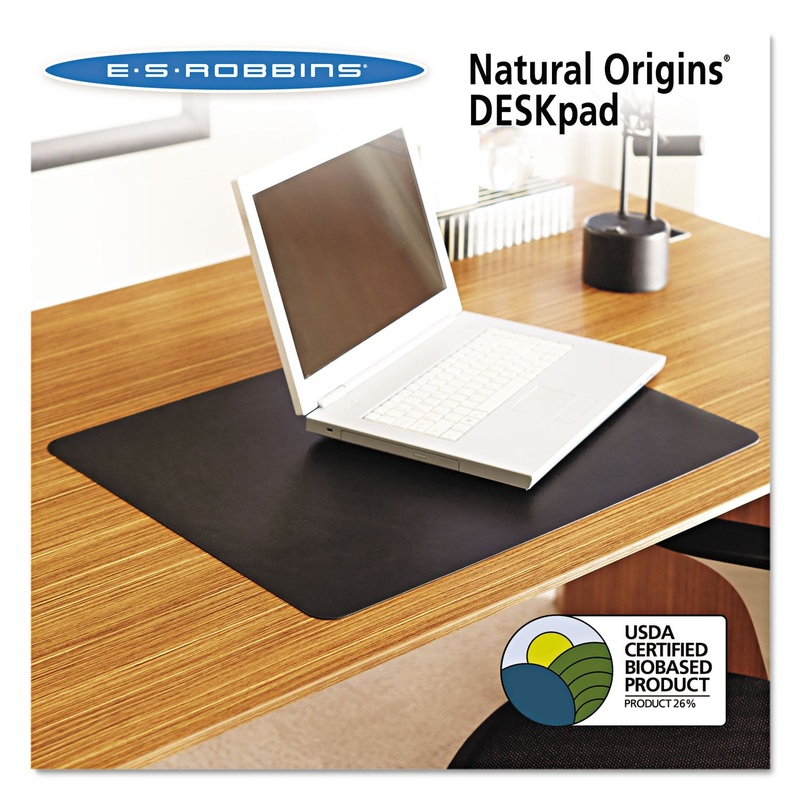 Natural Origins Desk Pad, 19 X 12, Matte, Black