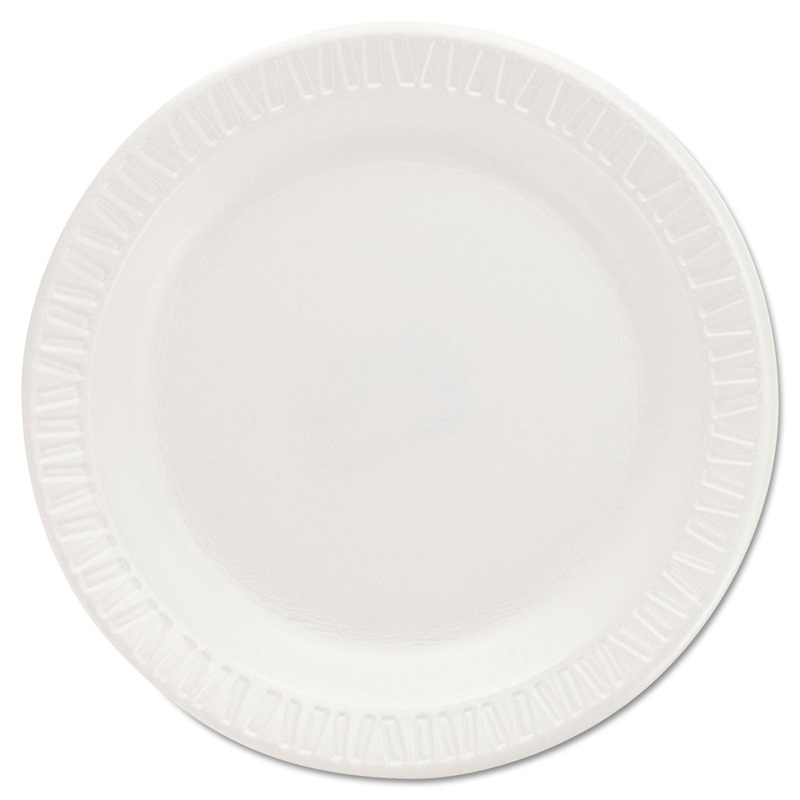 Quiet Classic Laminated Foam Dinnerware Plates, 6 Inches, White, Round, 125/pack