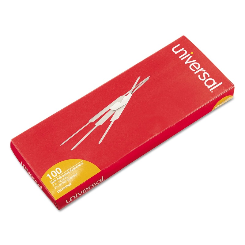 Self-Adhesive Paper And File Fasteners, Two Inch Capacity, 100/box