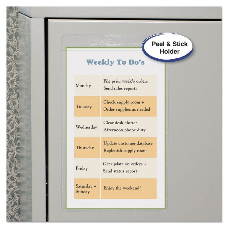 SELF-ADHESIVE SHOP TICKET HOLDERS, SUPER HEAVY, 25 SHEETS, 5 X 8, 50/BOX