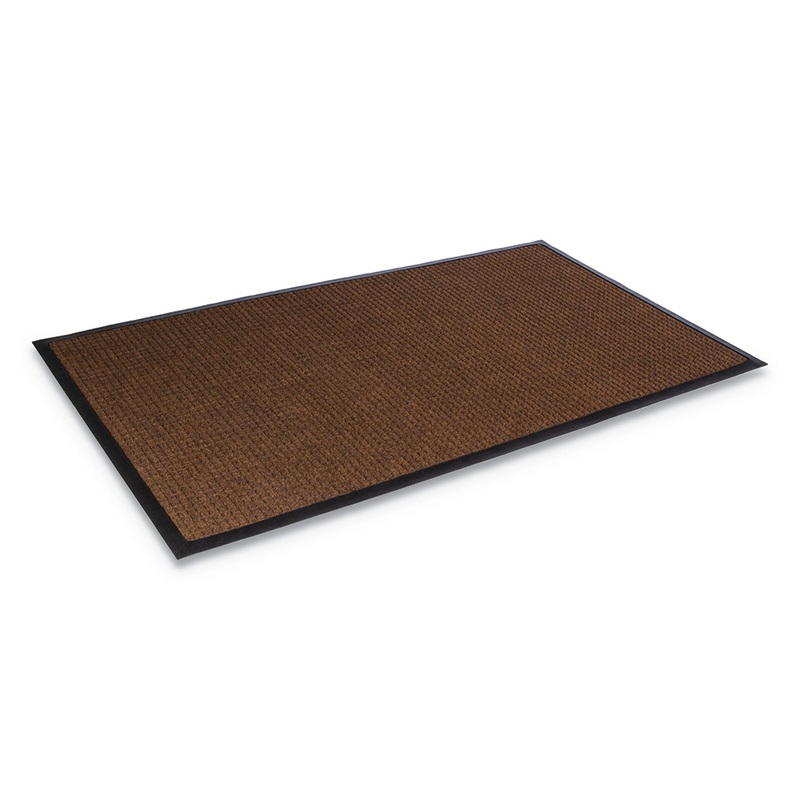 SUPER-SOAKER WIPER MAT WITH GRIPPER BOTTOM, POLYPROPYLENE, 34 X 58, DARK BROWN