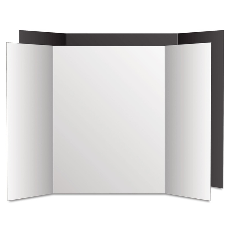 Too Cool Tri-Fold Poster Board, 36 X 48, Black/white, 6/pk