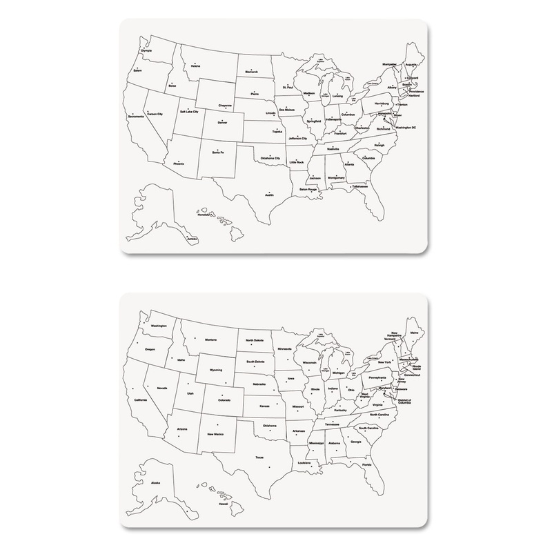 Two-Sided U.s. Map Whiteboard, 24 X 18