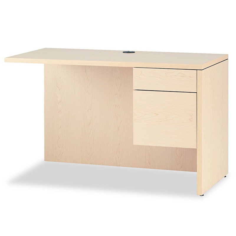 10500 Series L Workstation Return, 3/4 Height Right Ped, 48 X 24, Natural Maple