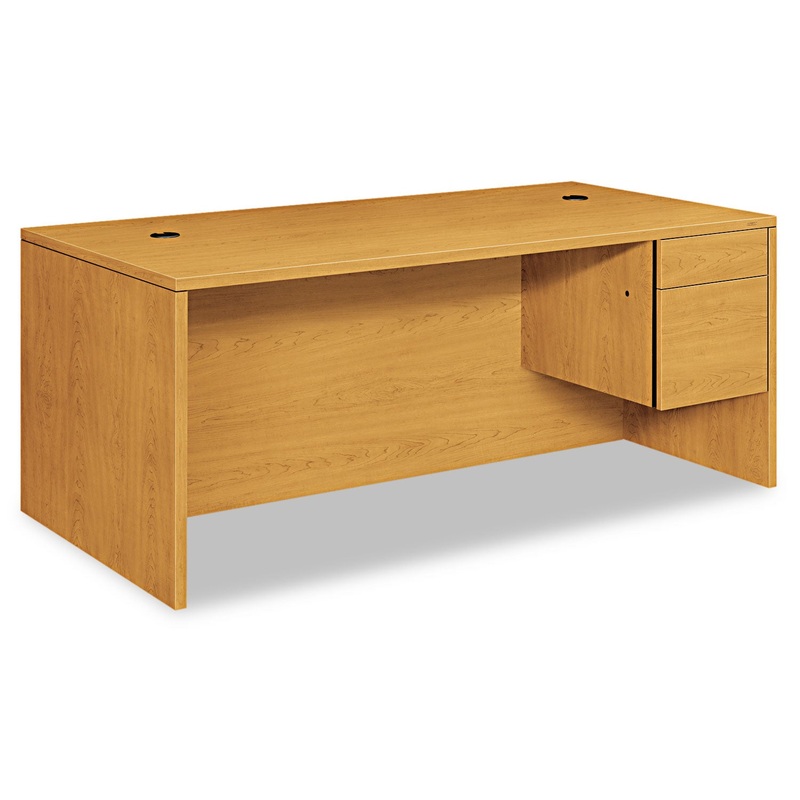 10500 SERIES LARGE “L” OR “U” RIGHT 3/4 HEIGHT PEDESTAL DESK, 72W X 36D X 29.5H, HARVEST