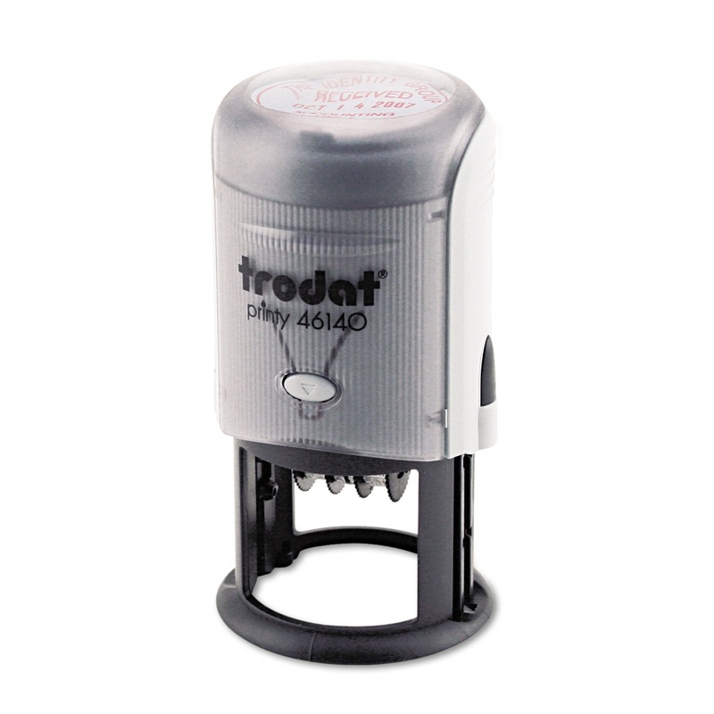 Custom Dater, Self-Inking, 1 3/4 Inch Diameter, Black/blue/red