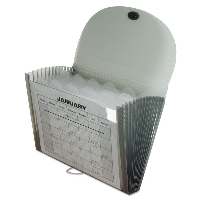 EXPANDING FILES, 1.63″ EXPANSION, 13 SECTIONS, LETTER SIZE, SMOKE