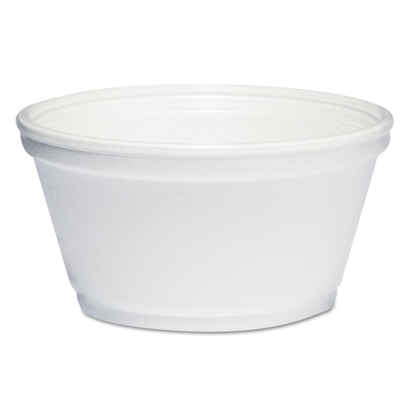 Foam Container, 8oz, White, 1000/carton