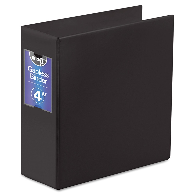 GAPLESS LOOP RING BINDER, 3 RINGS, 4″ CAPACITY, 11 X 8.5, BLACK