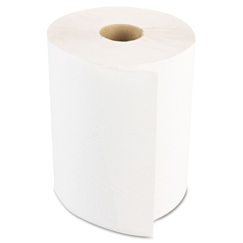 Hardwound Paper Towels, Nonperforated 1-Ply White, 350 Ft, 12 Rolls/carton