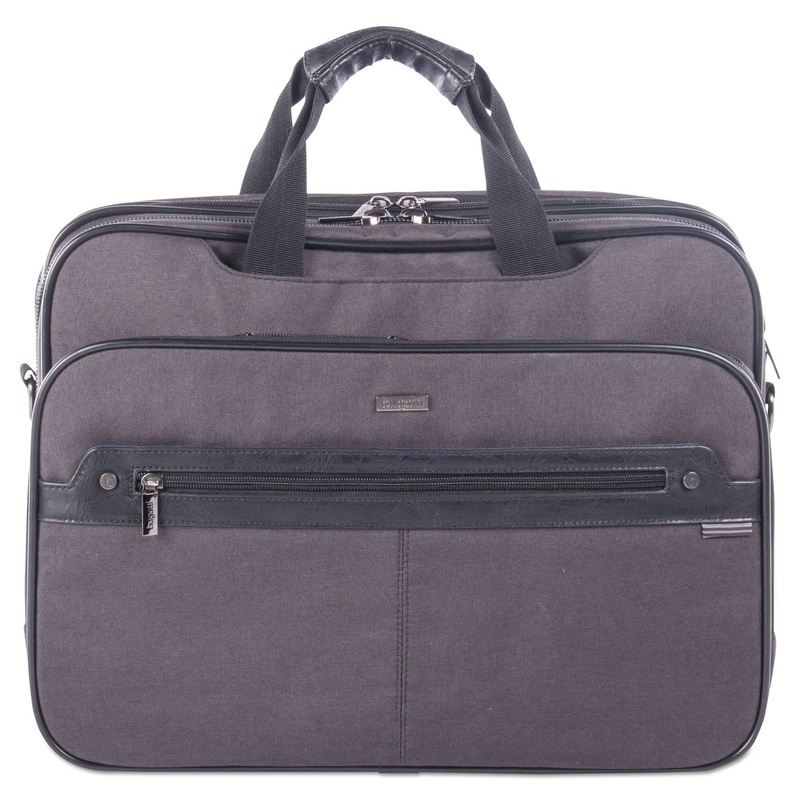 Harry Executive Briefcase, 16.5″ X 4.75″ X 12.5″, Nylon/synthetic Leather, Gray